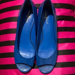 Cole Haan Nike Air Patent Bright Blue Leather Very Comfortable Shoes